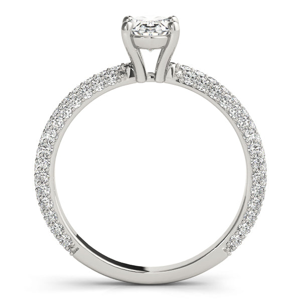 PAVE ENGAGEMENT RING WITH OVAL CENTER