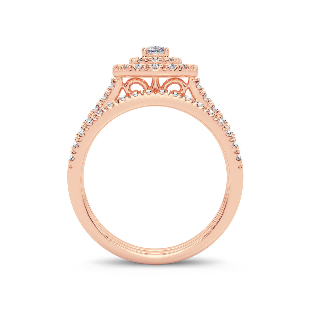 Romantic 14k Rose Gold Lab Diamond Engagement Ring