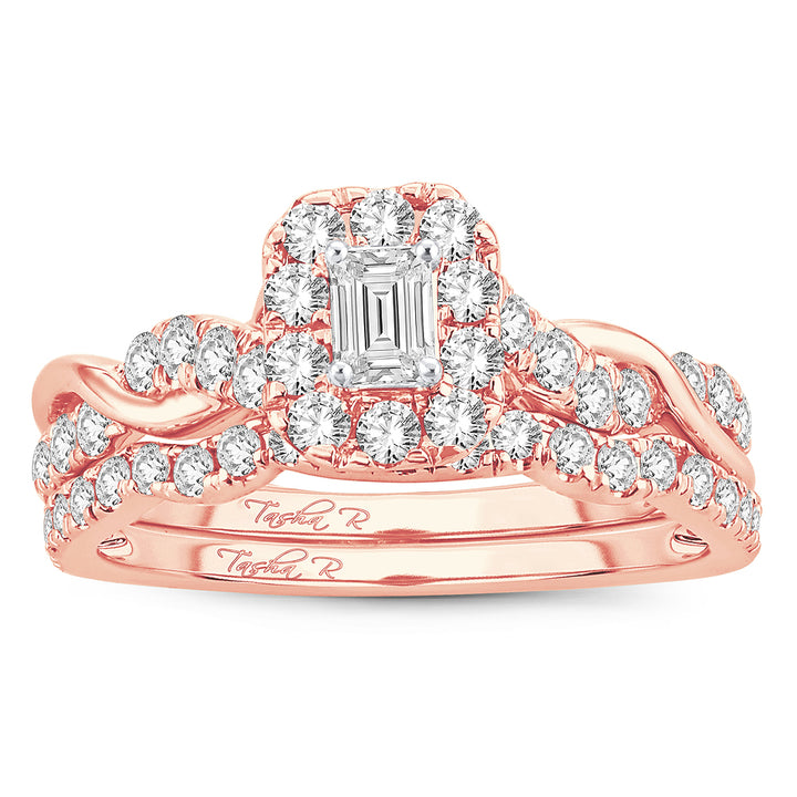 14k Rose Gold Lab Diamond Fancy Cut Engagement Ring