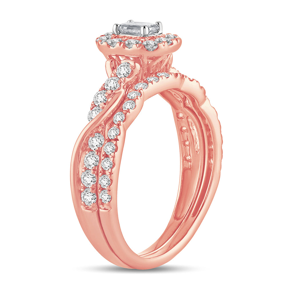 14k Rose Gold Lab Diamond Fancy Cut Engagement Ring