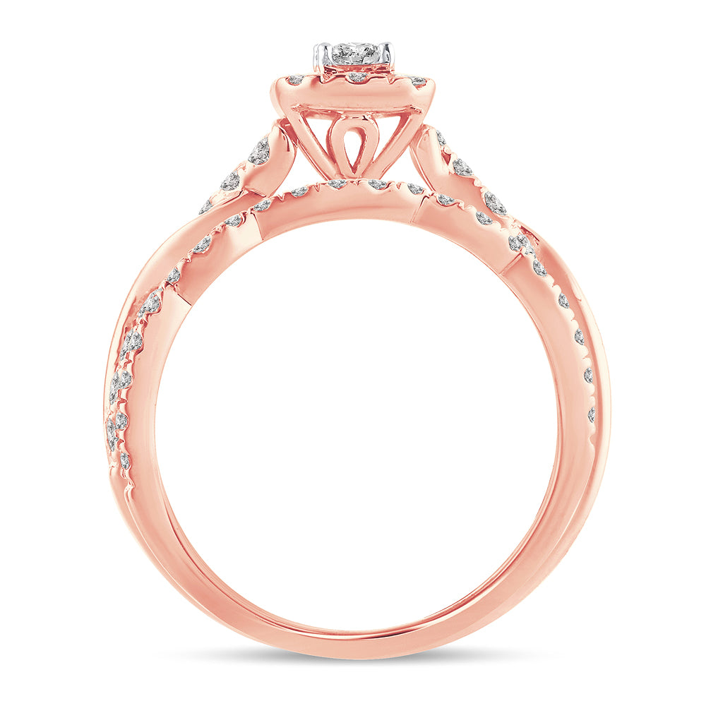 14k Rose Gold Lab Diamond Fancy Cut Engagement Ring