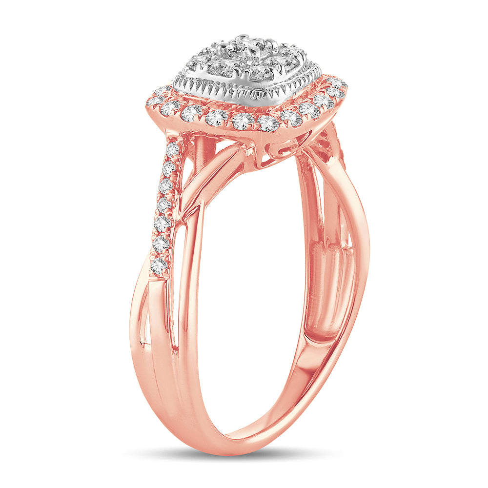 Romantic 14k Rose Gold Lab Diamond Engagement Ring (0.51CT)