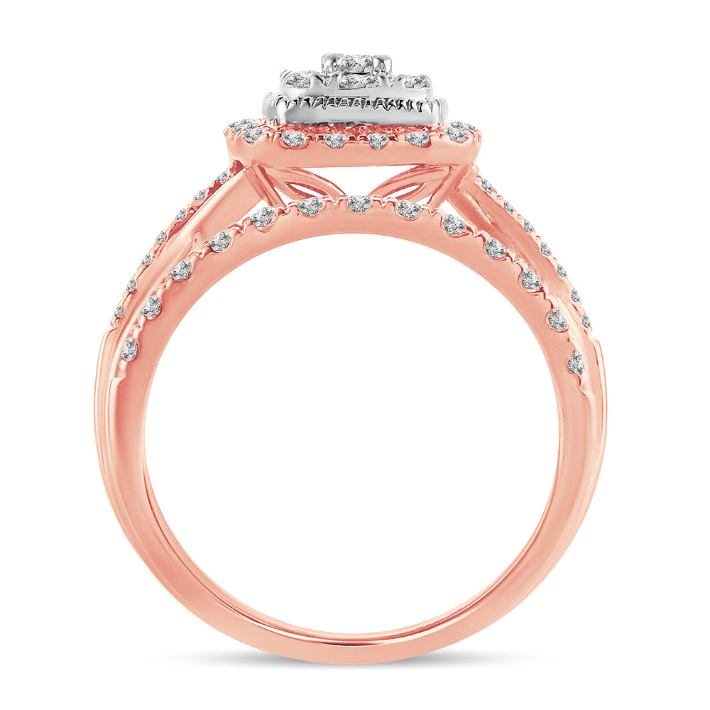 Romantic 14k Rose Gold Lab Diamond Engagement Ring (0.51CT)