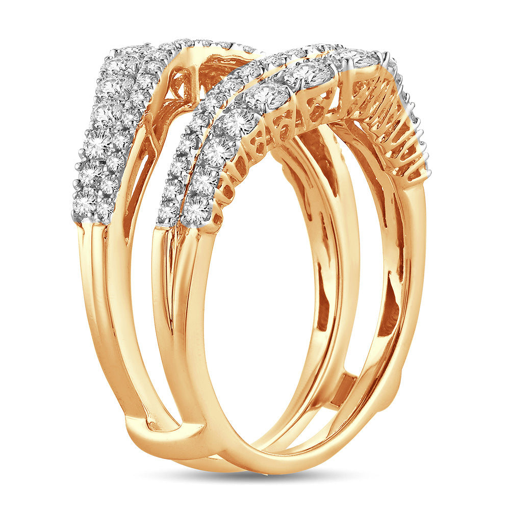 14K Yellow Gold 1CT Lab Diamond Ring Guard Enhancer