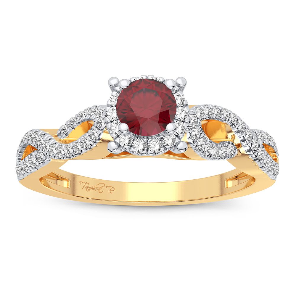 14K 0.12CT Diamond Ruby Ring