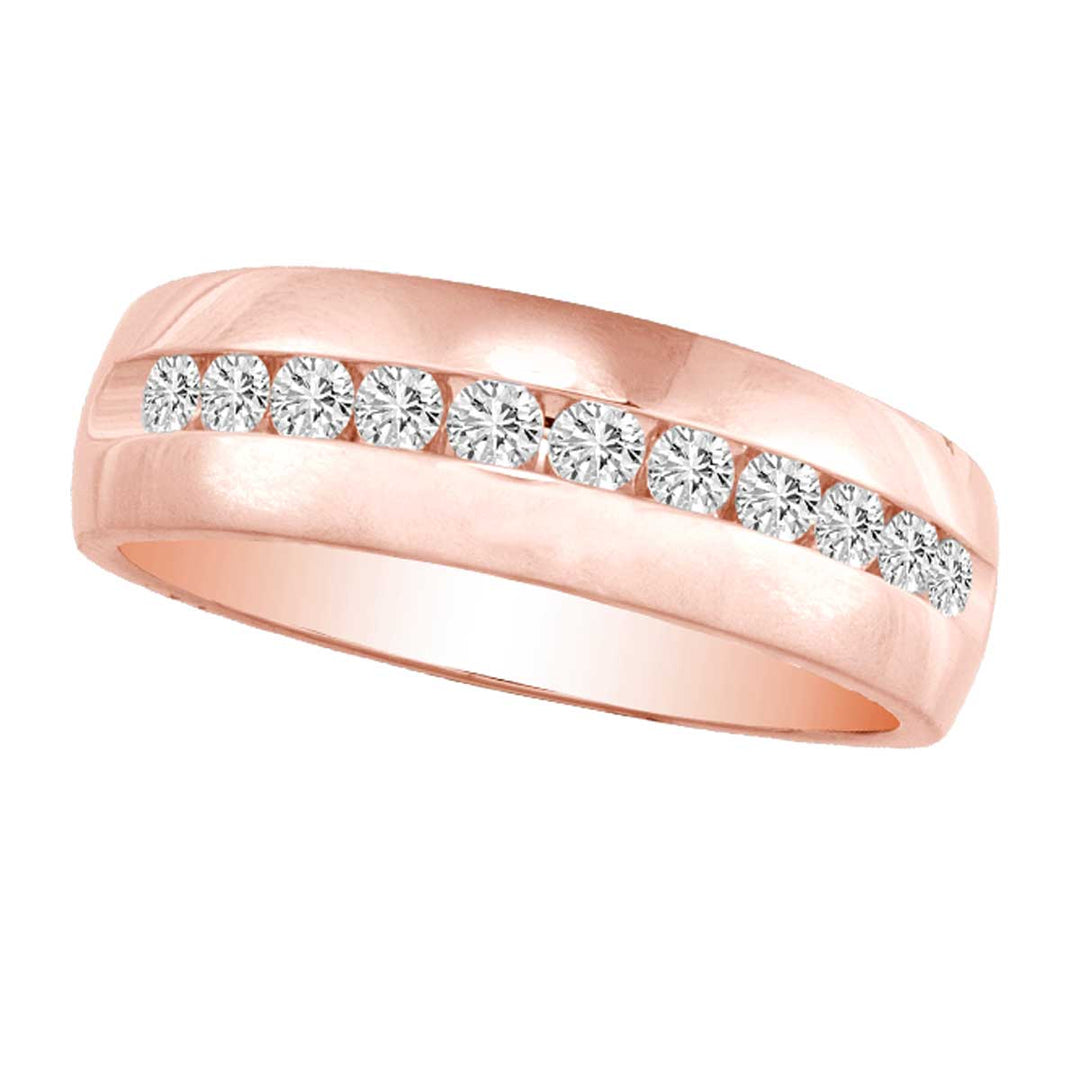 Refined 14k Rose Gold 0.50CT Lab Diamond Mens Ring