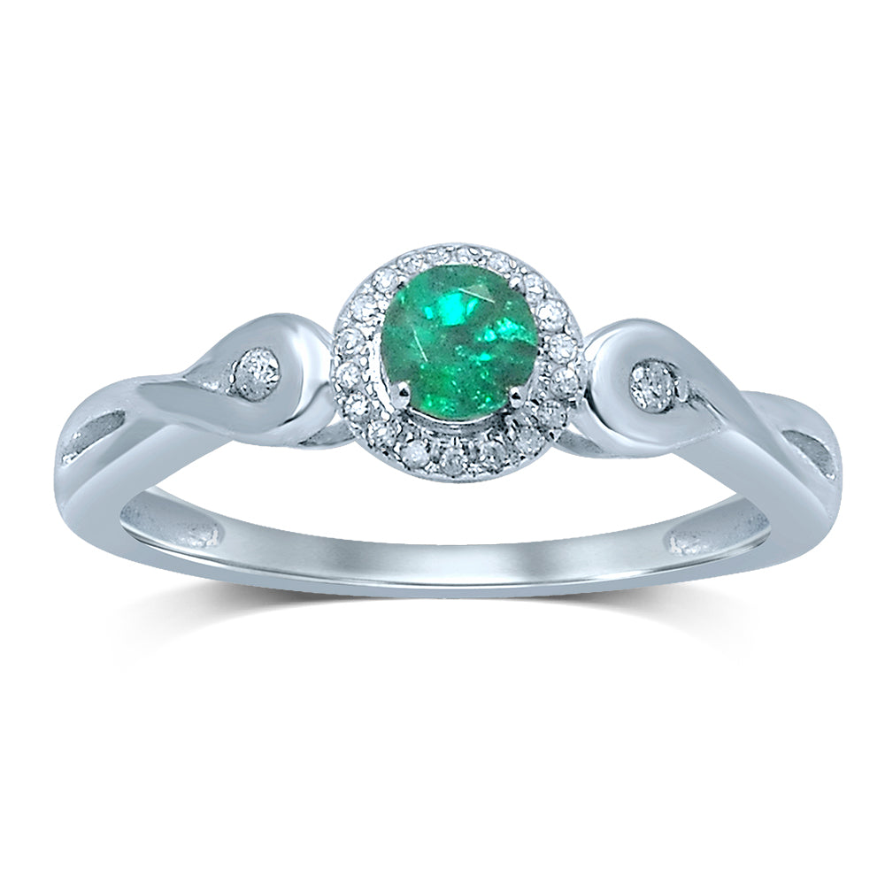 14K Diamond EMERALD RING