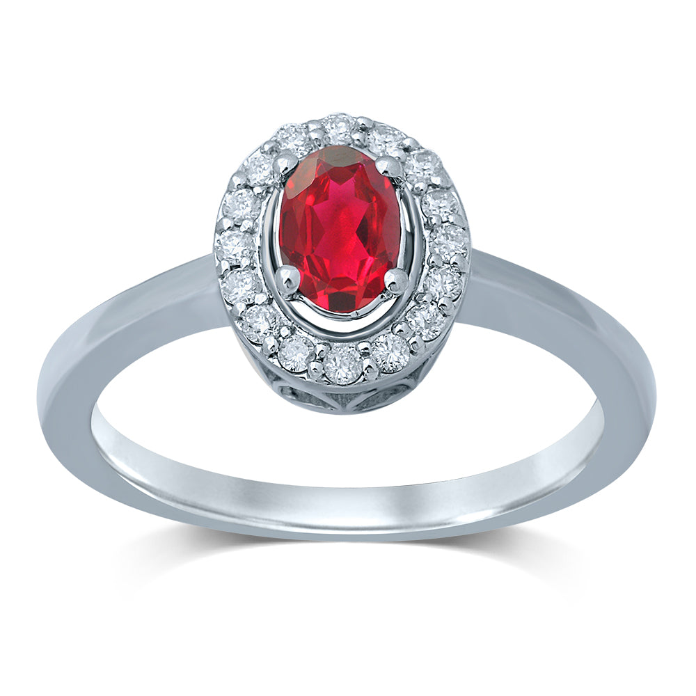 14K Diamond RUBY RING