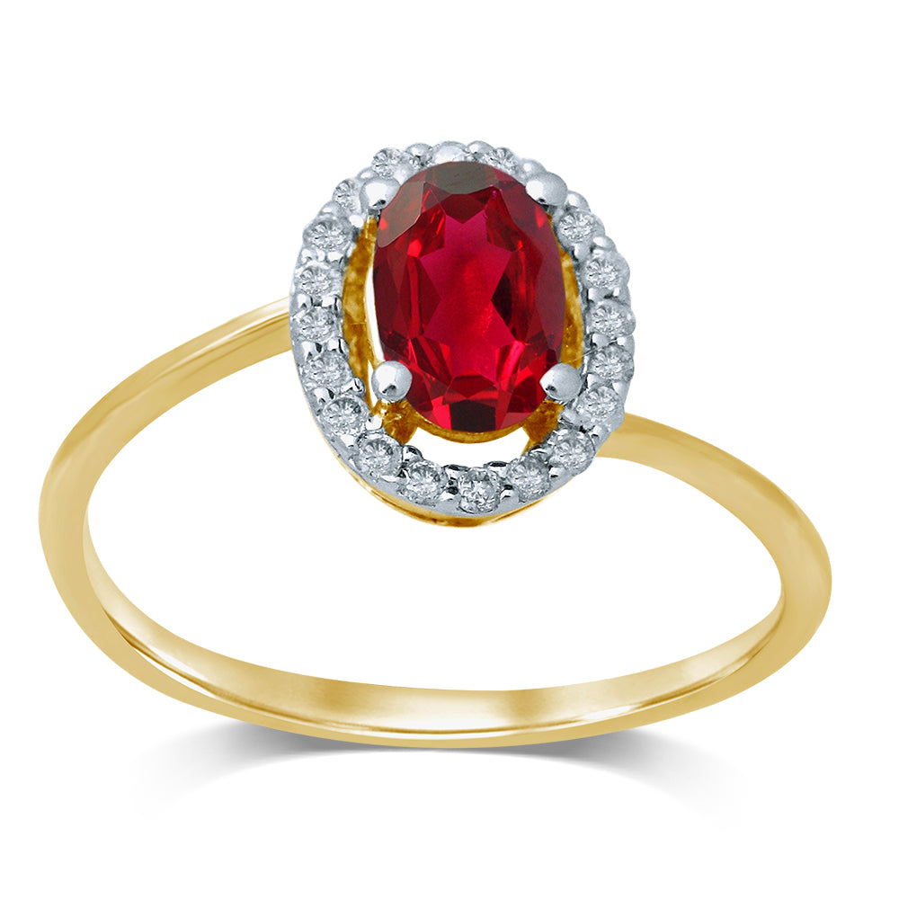 14K 0.15CTDiamond RUBY RING