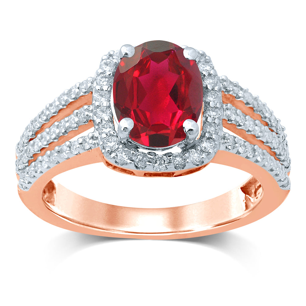 14K Diamond RUBY RING