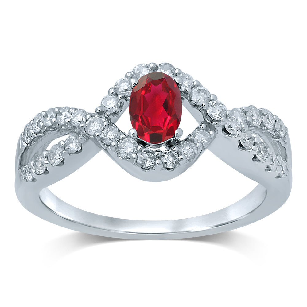 14K Diamond RUBY RING