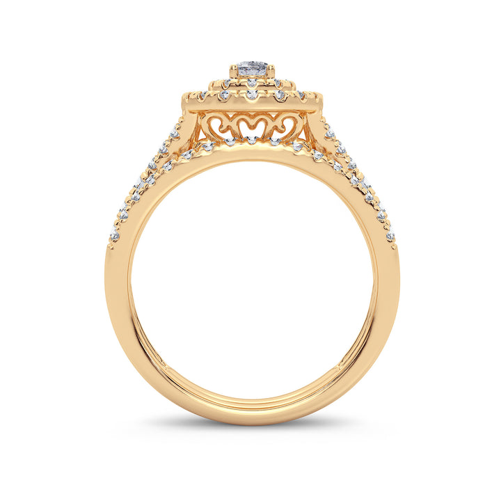 Radiant 14k Yellow Gold 1CT Lab Diamond Bridal Ring
