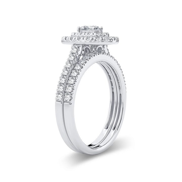 Sparkling 1CT Lab Diamond Bridal Ring in White Gold