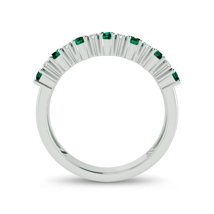 14K 0.10ct Diamond Emerald Ring