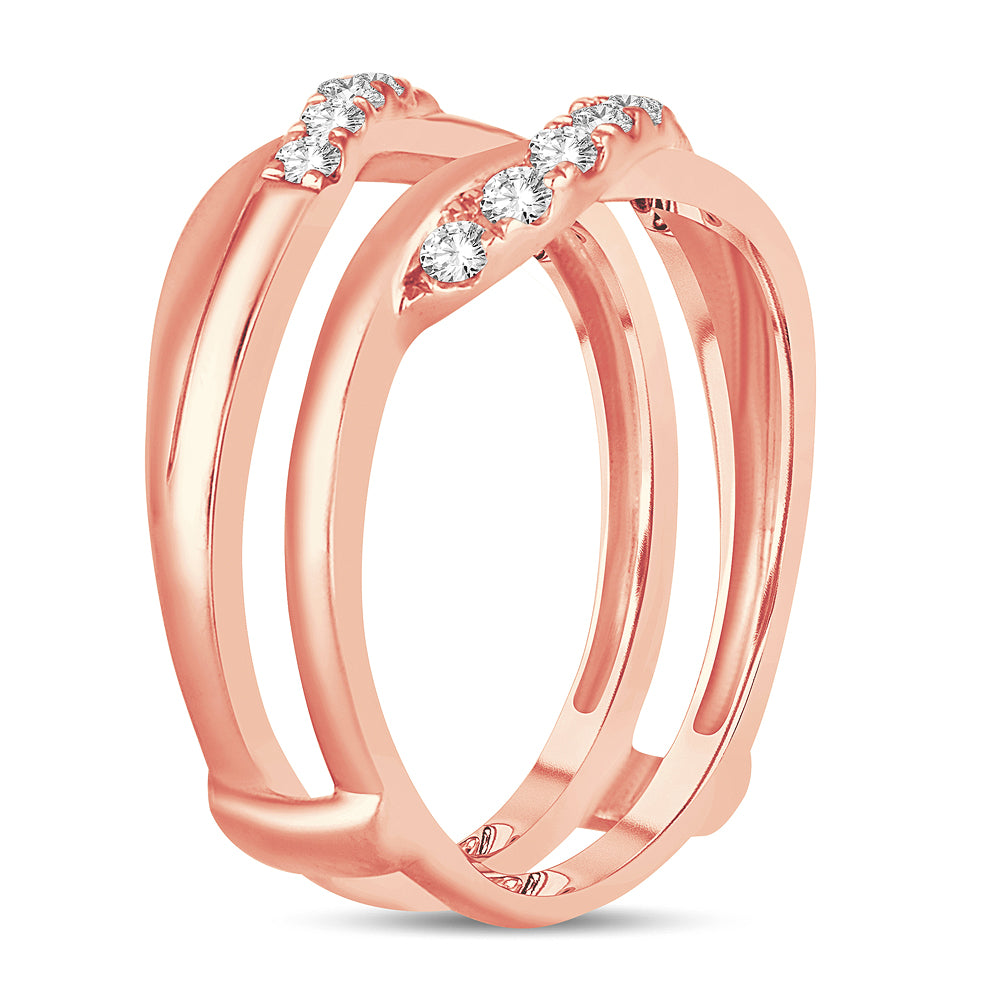 14k White Gold Lab Diamond Ring Guard Enhancer