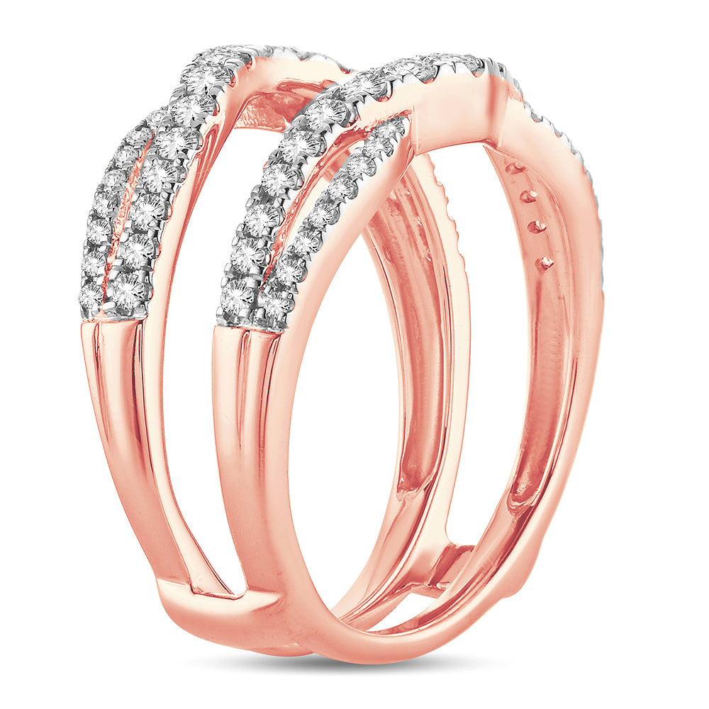 14k Rose Gold Lab Diamond Ring Guard Enhancer