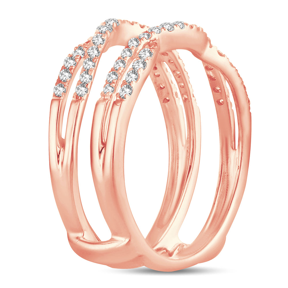 14k Rose Gold Lab Diamond Ring Guard Enhancer