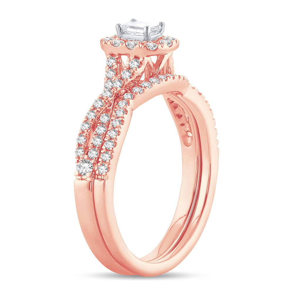 Romantic 14k Rose Gold Lab Diamond Engagement Ring (0.77CT)