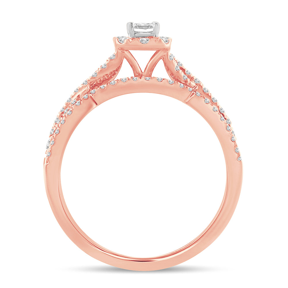 Romantic 14k Rose Gold Lab Diamond Engagement Ring (0.77CT)