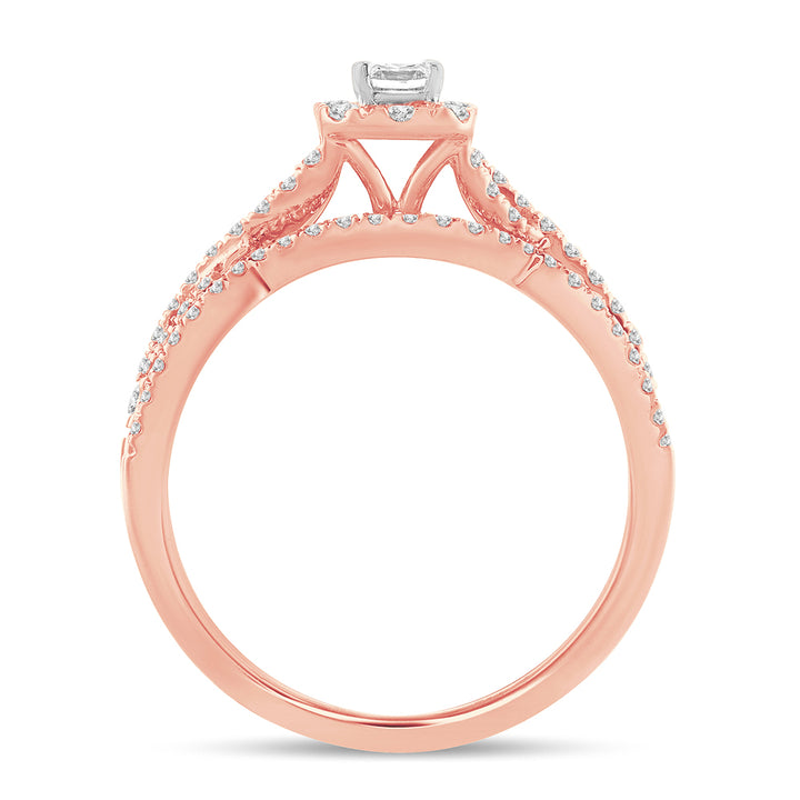 Romantic 14k Rose Gold Lab Diamond Engagement Ring (0.77CT)