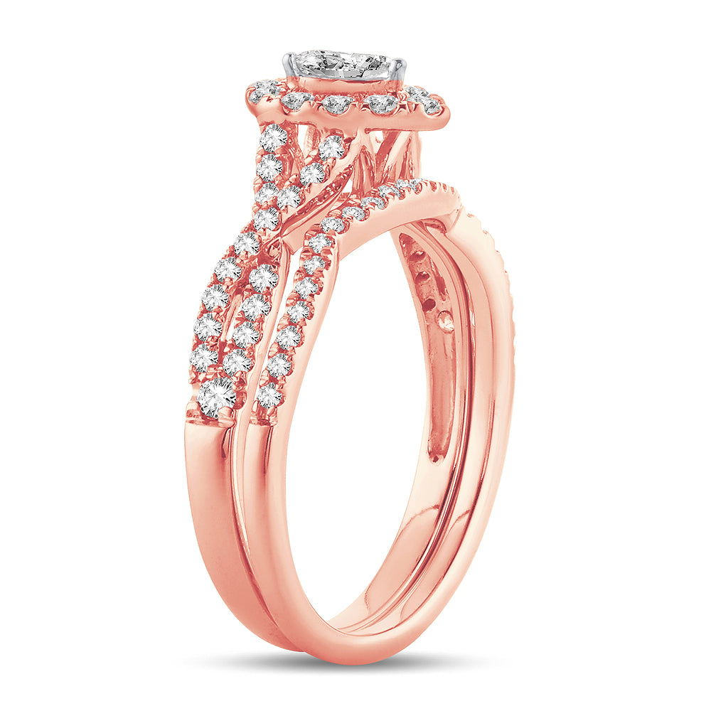 Romantic 14k Rose Gold Lab Diamond Engagement Ring (0.75ct)