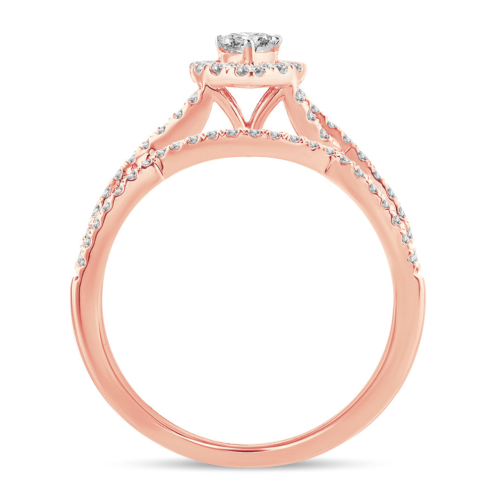 Romantic 14k Rose Gold Lab Diamond Engagement Ring (0.75ct)