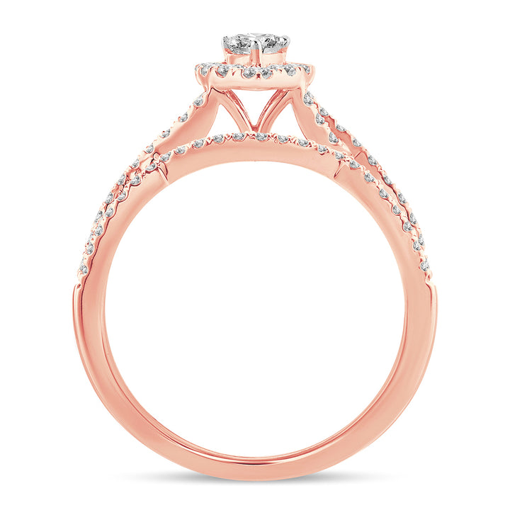 Romantic 14k Rose Gold Lab Diamond Engagement Ring (0.75ct)