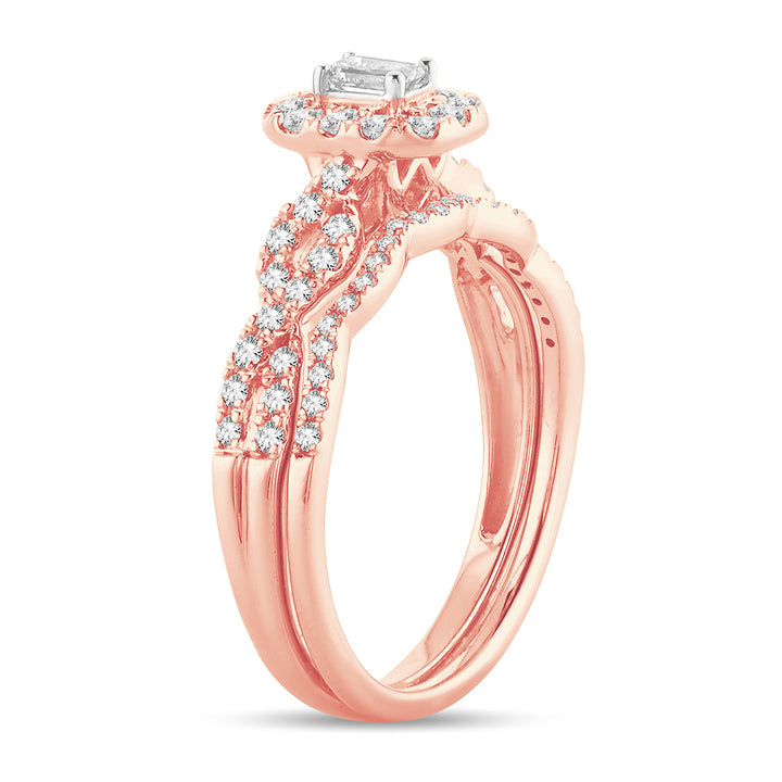 14k Rose Gold Lab Diamond Womens Bridal Ring 0.60CT