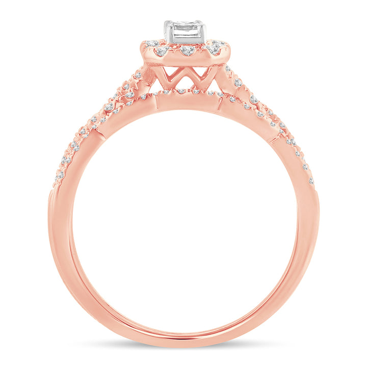 14k Rose Gold Lab Diamond Womens Bridal Ring 0.60CT