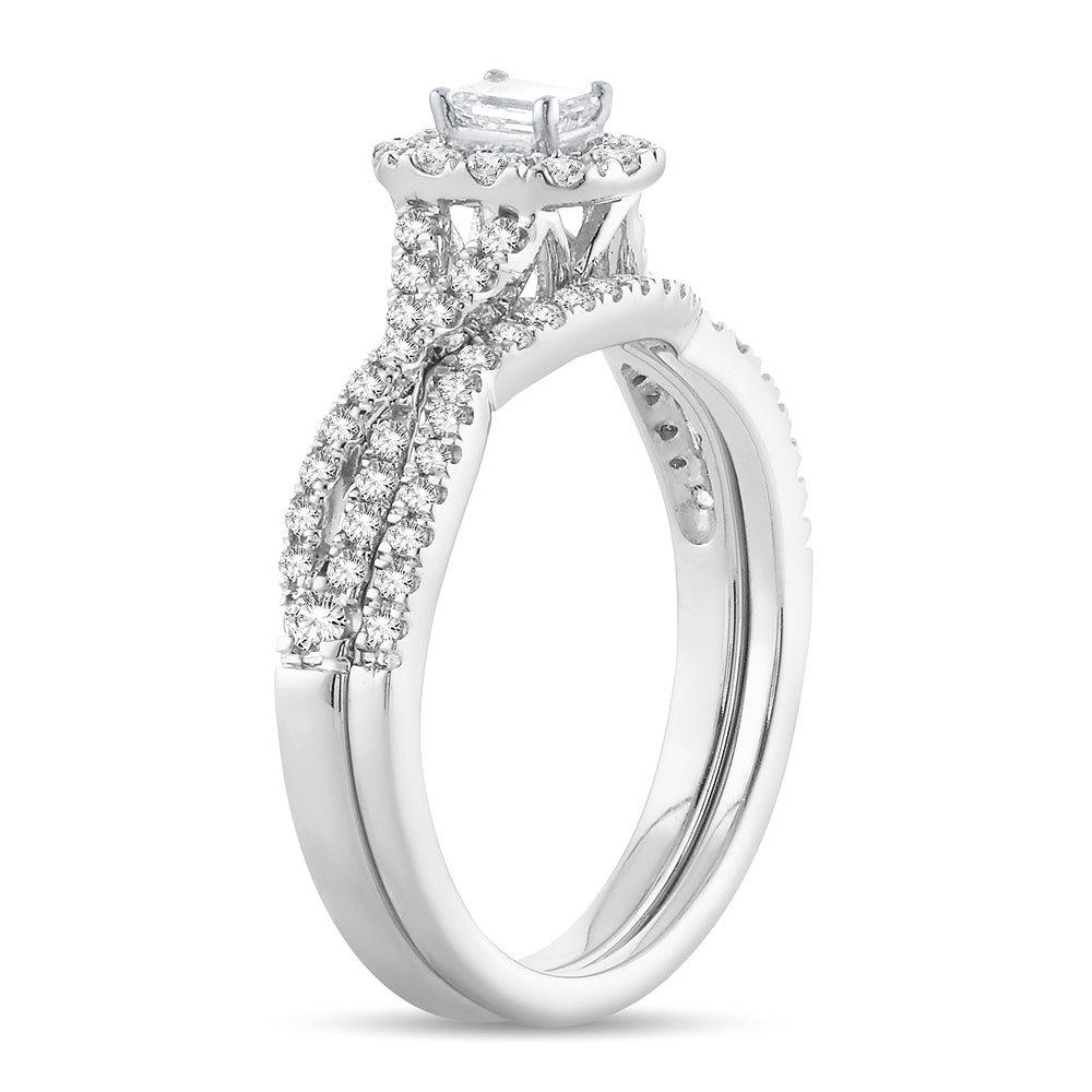 14k White Gold Lab Diamond Bridal Ring (0.75 CT Brilliance)