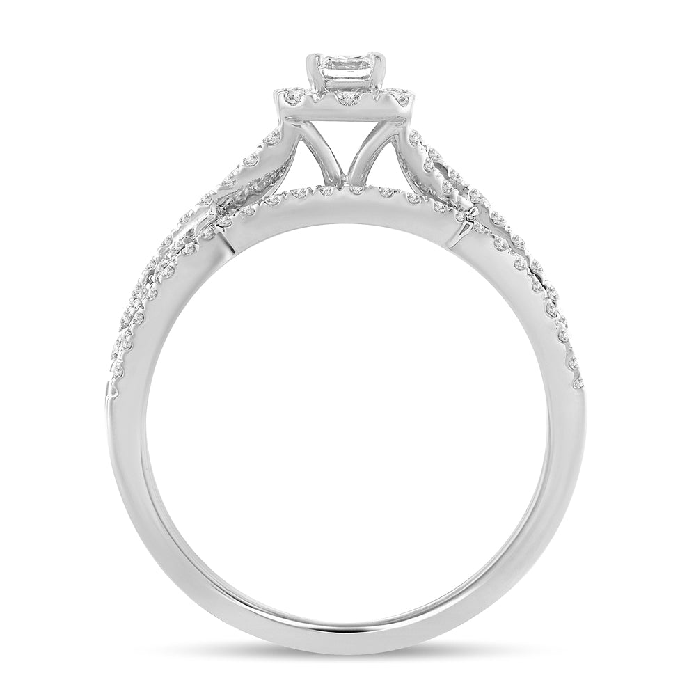 14k White Gold Lab Diamond Bridal Ring (0.75 CT Brilliance)