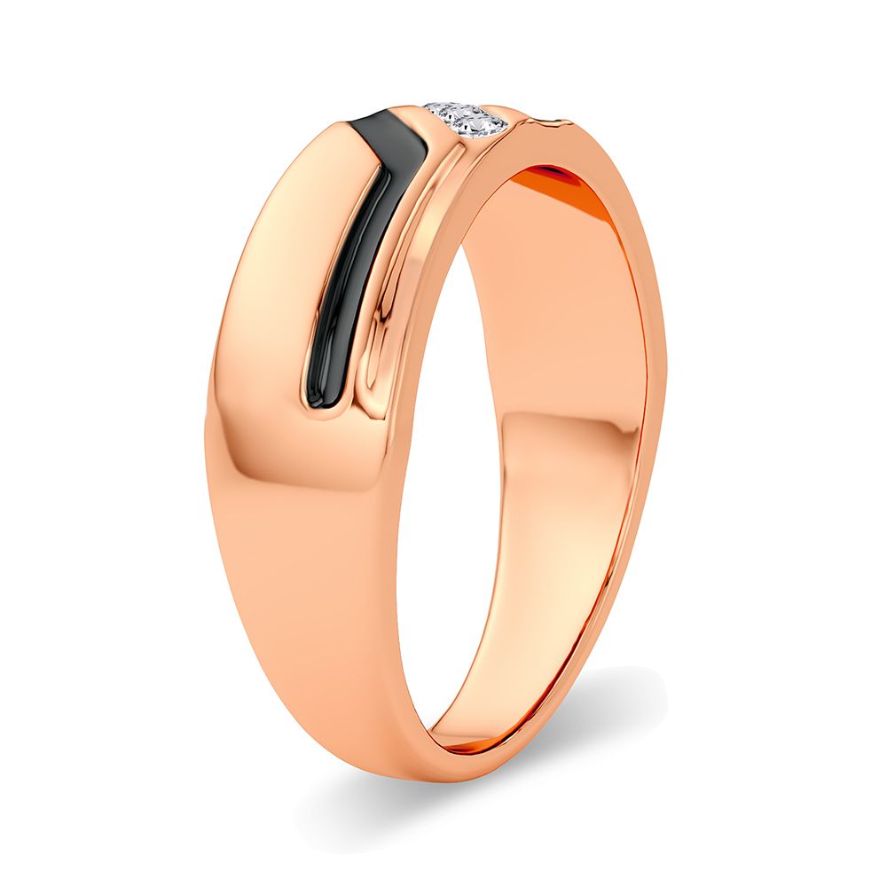 14K Rose Gold Lab Diamond Mens Wedding Band Ring