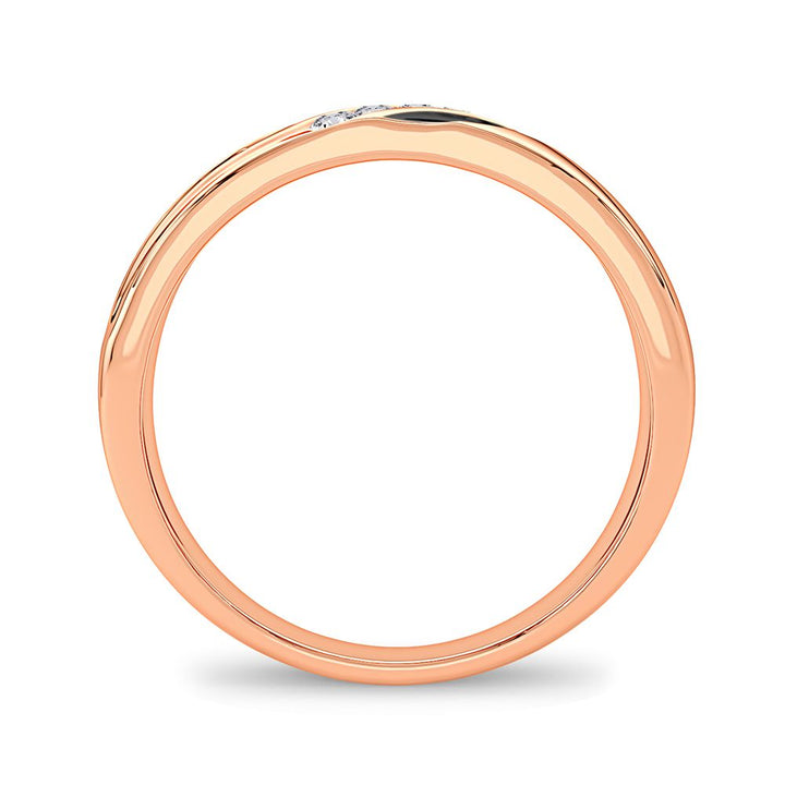 14K Rose Gold Lab Diamond Mens Wedding Band Ring
