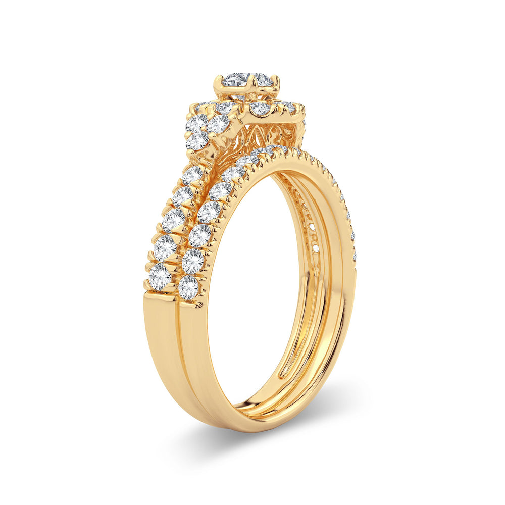 Luminous 14K Yellow Gold 1ct Lab Diamond Bridal Ring