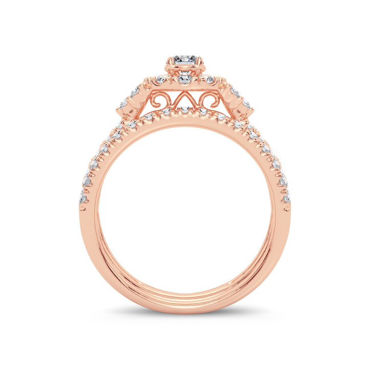 Romantic 14k Rose Gold Lab Diamond Engagement Ring