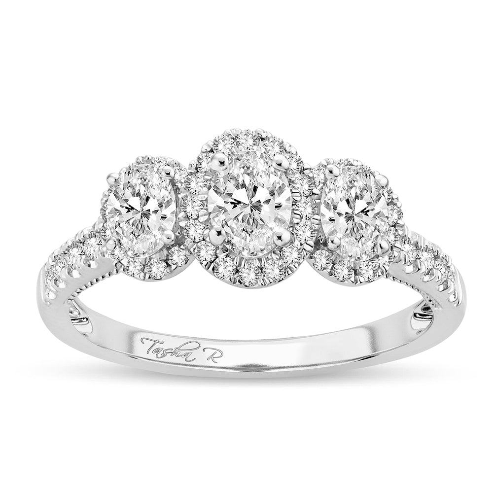14k White Gold 1.00CT Lab Diamond Womens Engagement Ring