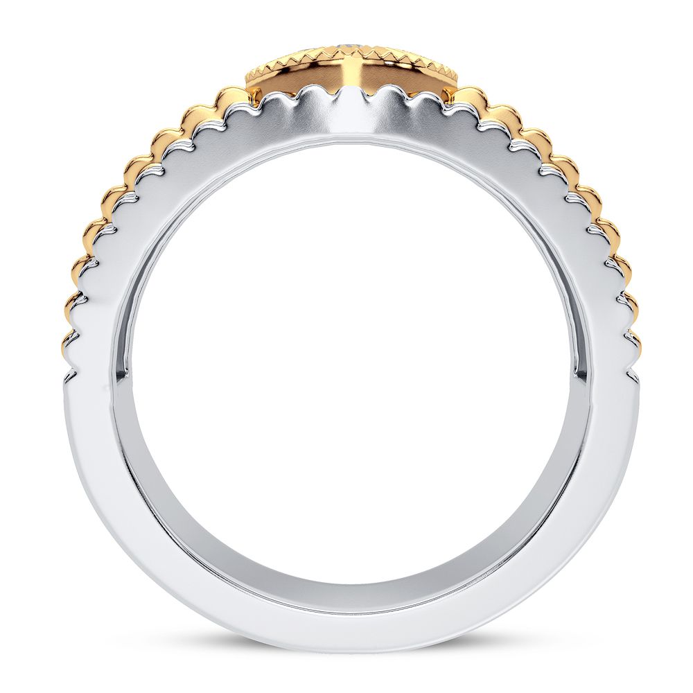 14K Yellow Gold Mens Lab Diamond Signature Ring