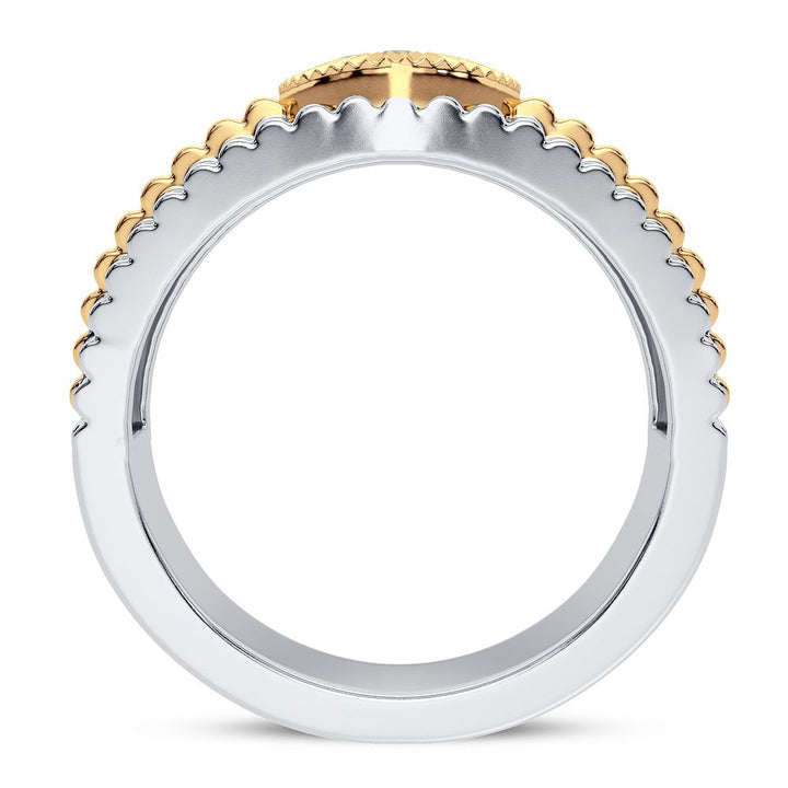 14K Yellow Gold Mens Lab Diamond Signature Ring