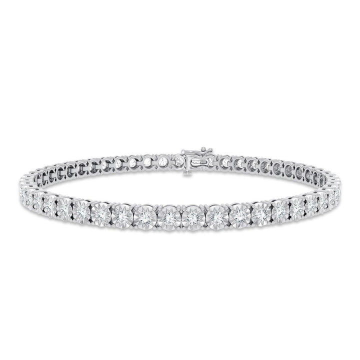 Sparkling 10k White Gold Lab Diamond Tennis Bracelet