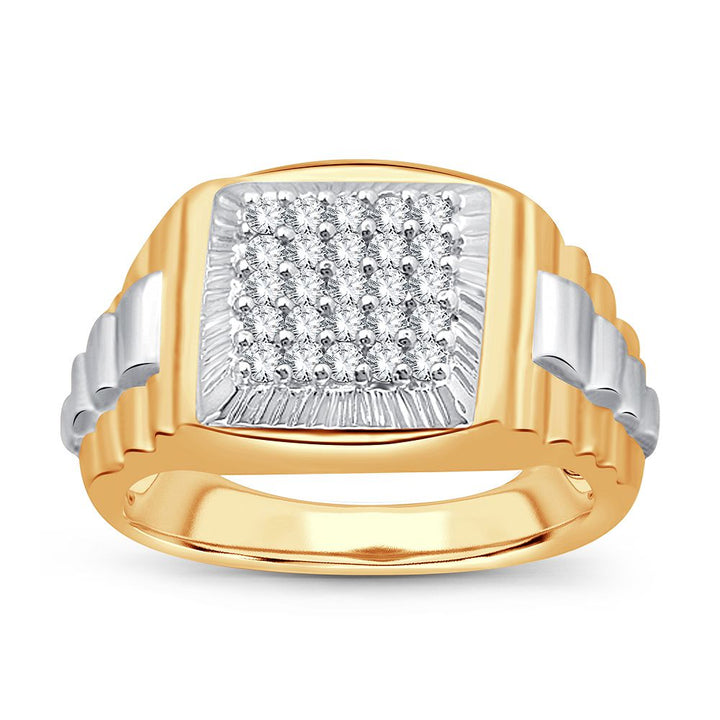 14K Yellow Gold Mens Lab Diamond Statement Ring (0.50CT)