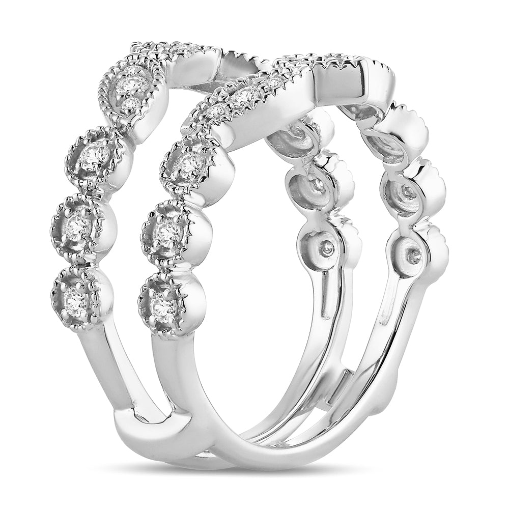 14K White Gold Lab Diamond Ring Guard Enhancer