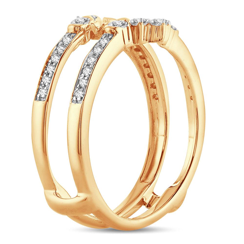 14K Yellow Gold 0.34CT Lab Diamond Ring Guard Enhancer
