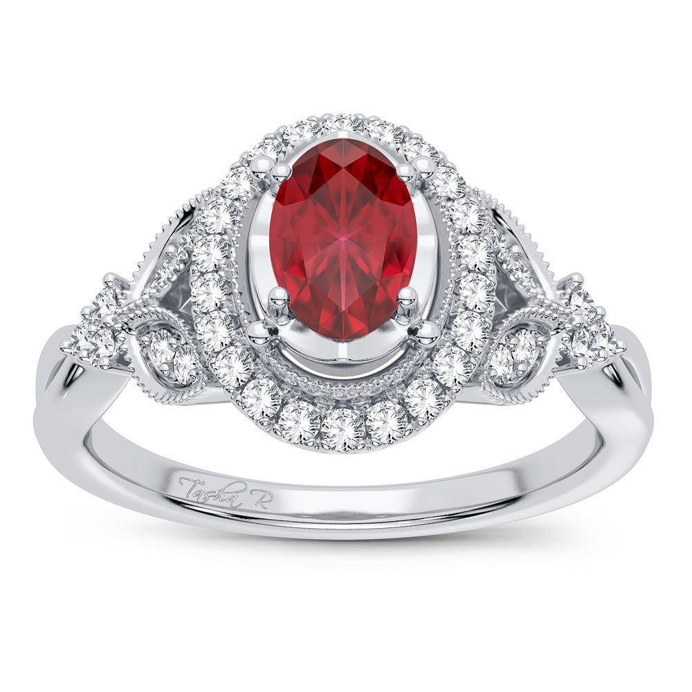 14K 0.20CT Diamond Ruby Ring