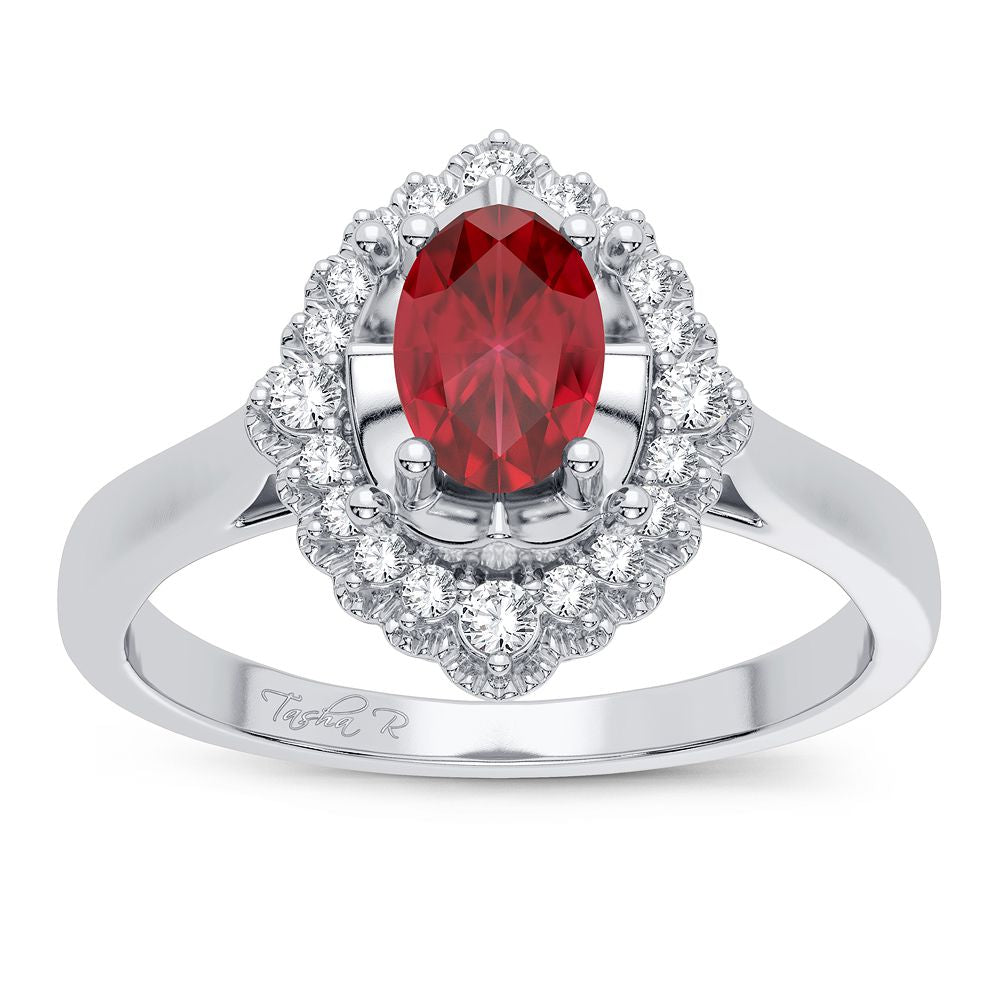 14K 0.12ct Diamond Ruby Ring