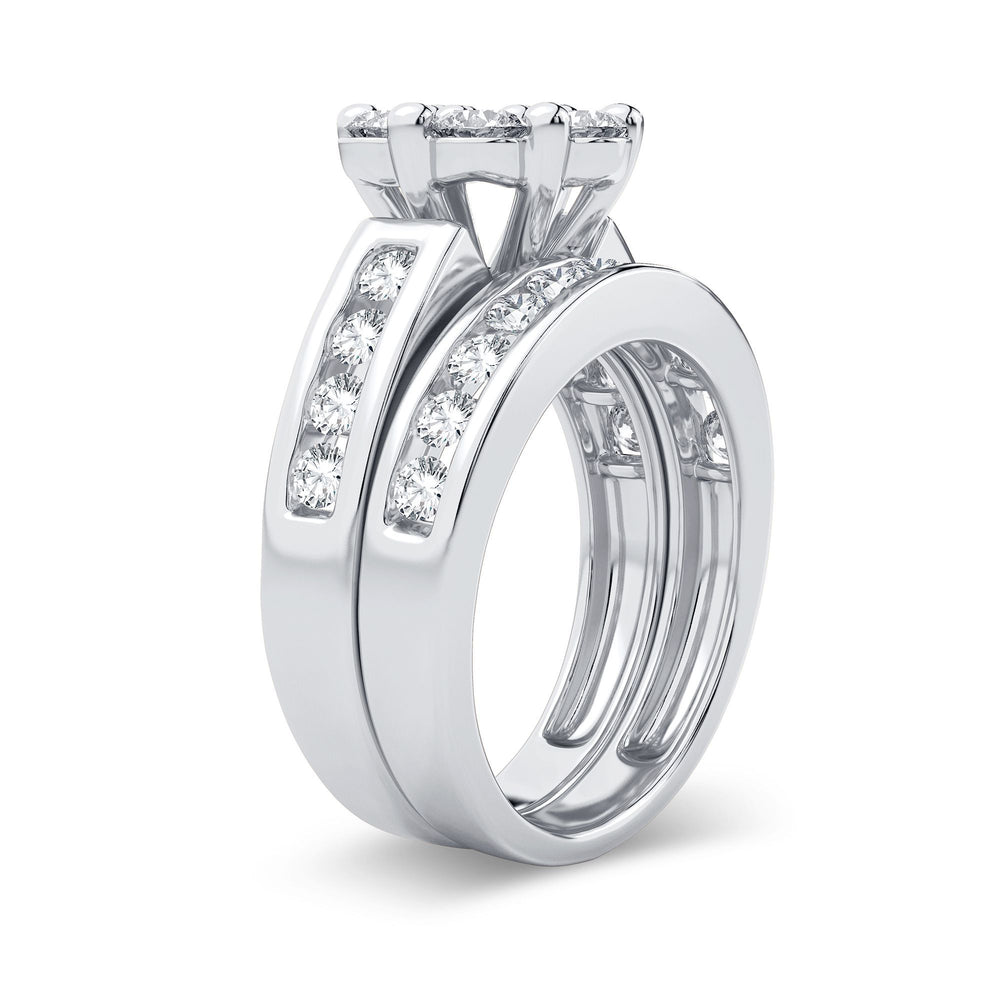 Brilliant 14k White Gold 2CT Lab Diamond Bridal Ring