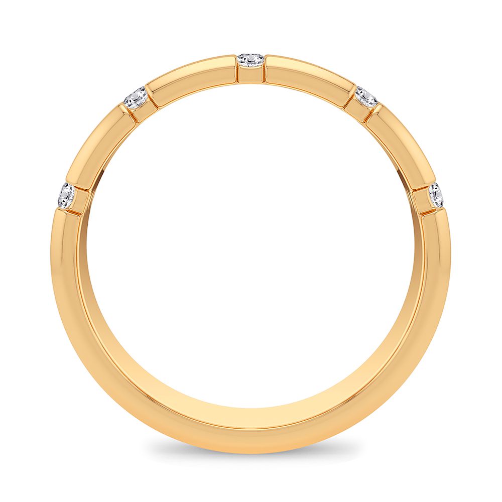 14K Yellow Gold Lab Diamond Mens Wedding Band Ring