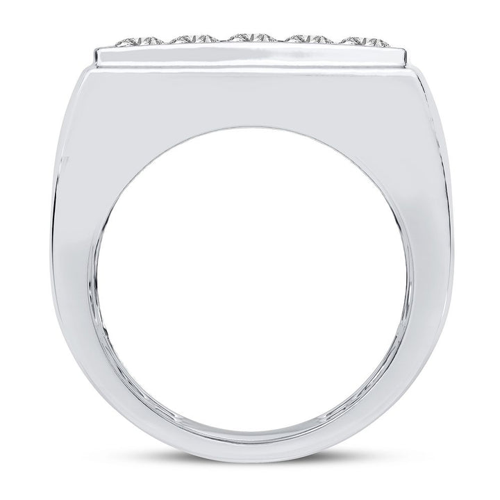 Bold 14K White Gold 2CT Lab Diamond Mens Band