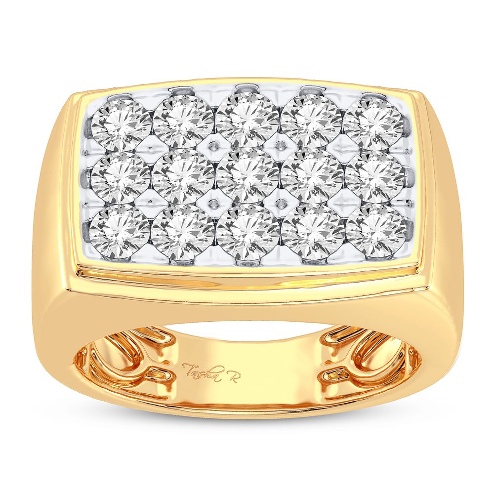 14K Yellow Gold Mens Lab Diamond Statement Ring (2.00CT)