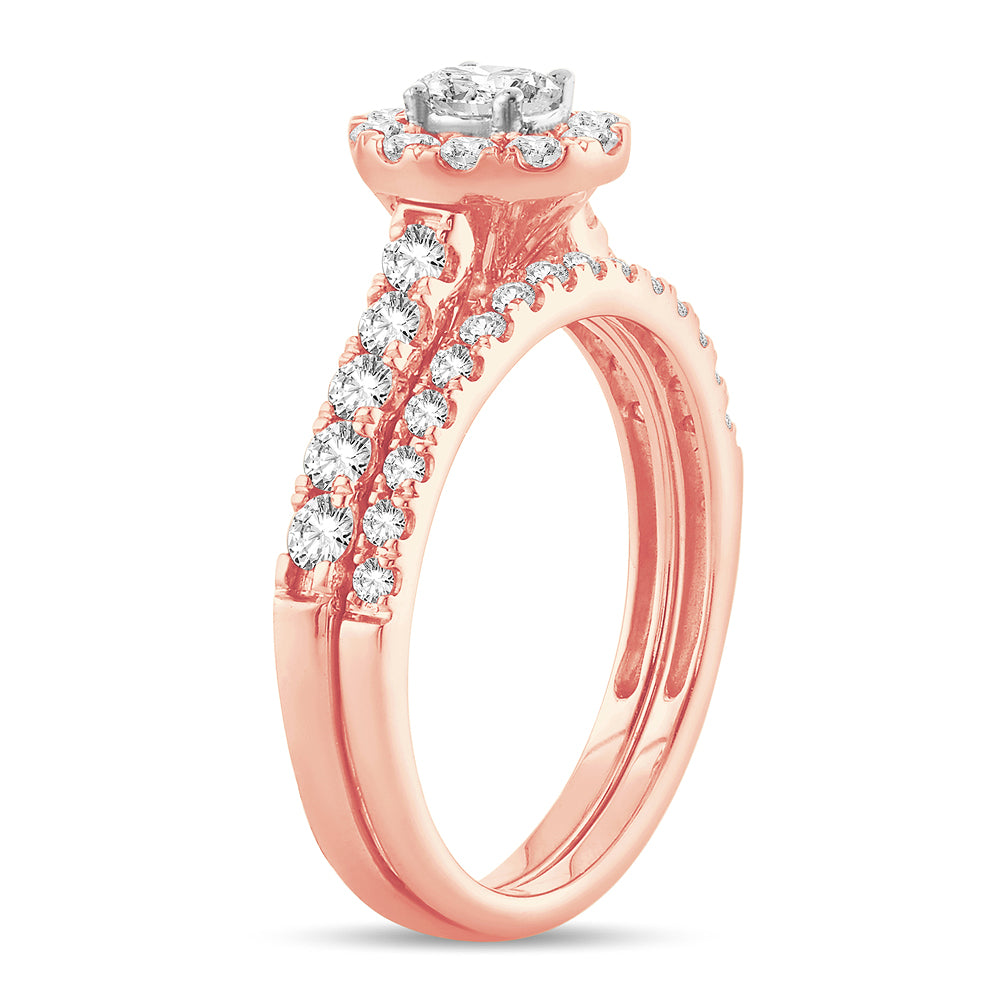 14k Rose Gold Lab Diamond Fancy Cut Engagement Ring (1CT)