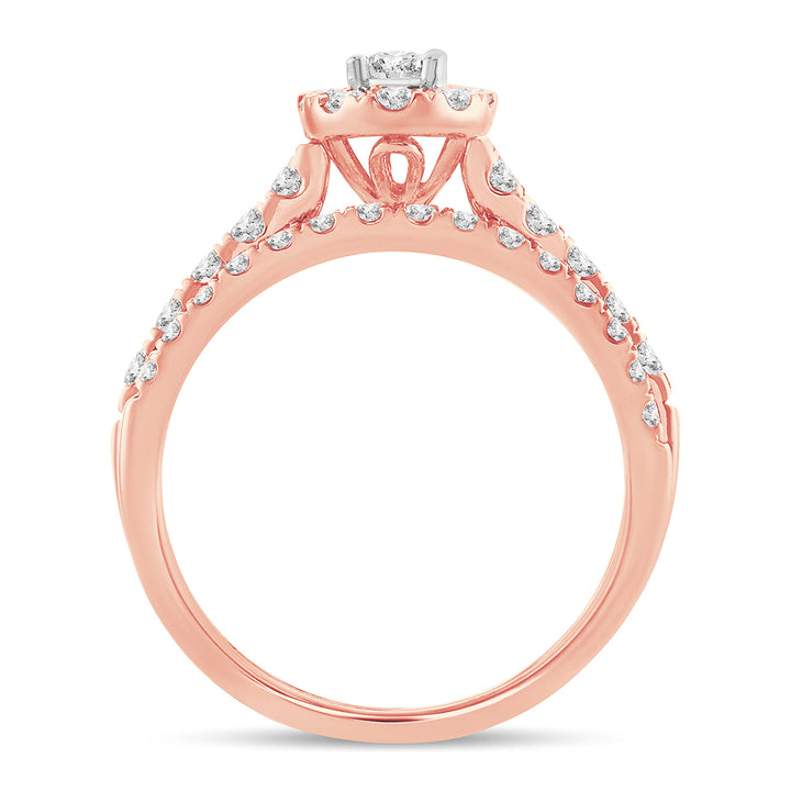 14k Rose Gold Lab Diamond Fancy Cut Engagement Ring (1CT)